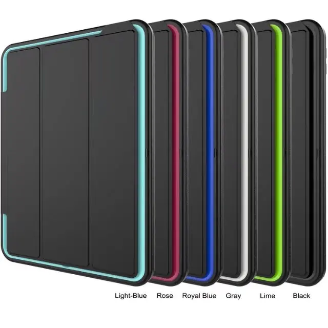 

A1823 FFor Apple New iPad 9.7 2017/A1822 Shockproof Armor Hybrid Defender Kickstand Case Cover W/ Bulit-in Front Protective Film