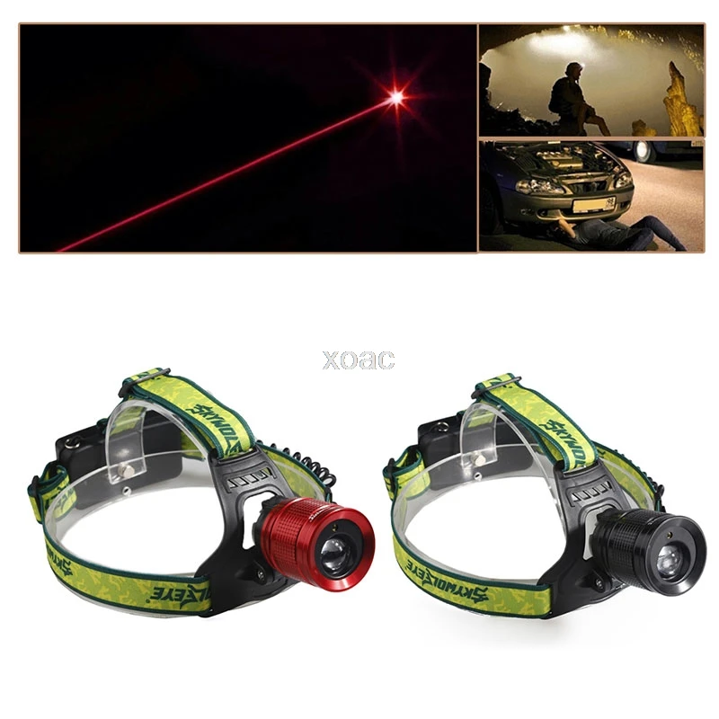 

Hot 2000LM Red Laser LED Headlamp Waterproof Head Flashlight Headlight Camping M08 dropship