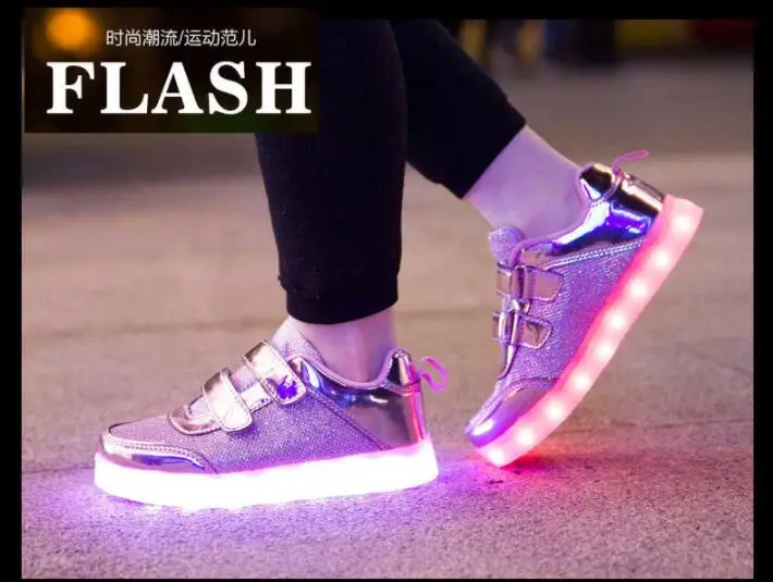 الاطفال Led usb شحن متوهجة رياضية الأطفال هوك حلقة الأزياء مضيئة الأحذية للفتيات الفتيان الرجال النساء تزلج الأحذية #25-37