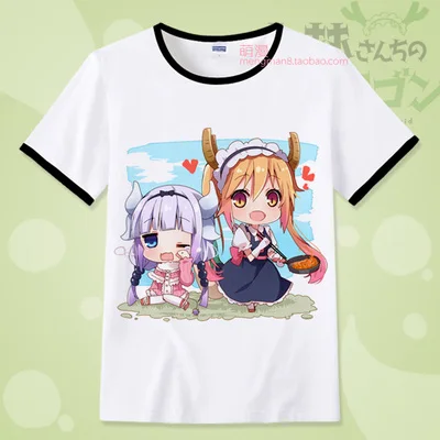 Новая футболка Kobayashi san Chi no Maid Dragon, футболка для костюмированной вечеринки, аниме Maid Kanna, летние хлопковые футболки - Цвет: 16