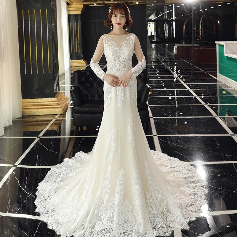 Горячая Распродажа свадебное модное платье с открытой спиной и круглым вырезом