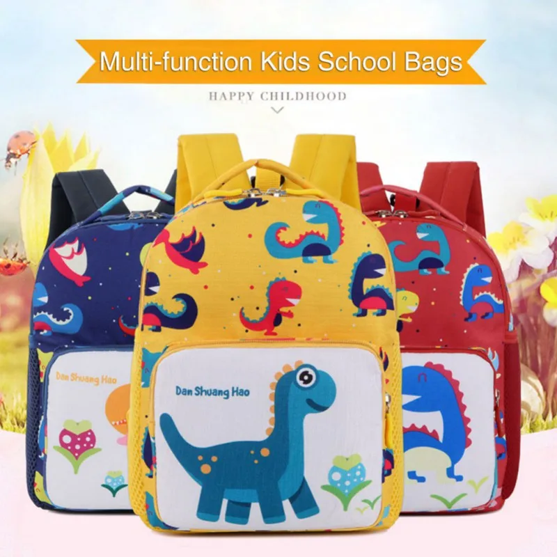 

Plush Backpacks School Bags Dinosaur Printing Kids School Bags Cartoon Animal Printing School Backpacks Anti-lost toy