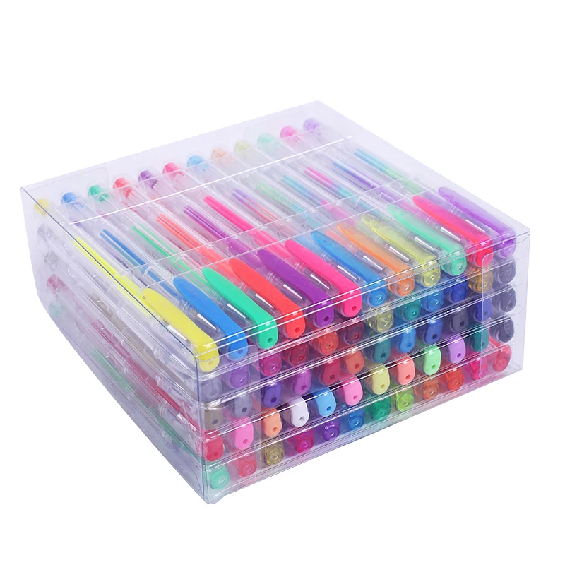 Koop 48 60 100 120 Kleuren Gel Pennen Set Vullingen Gel Inkt Pen Metallic Pastel Neon Glitter Schets tekening Kleur Pen School Briefpapier