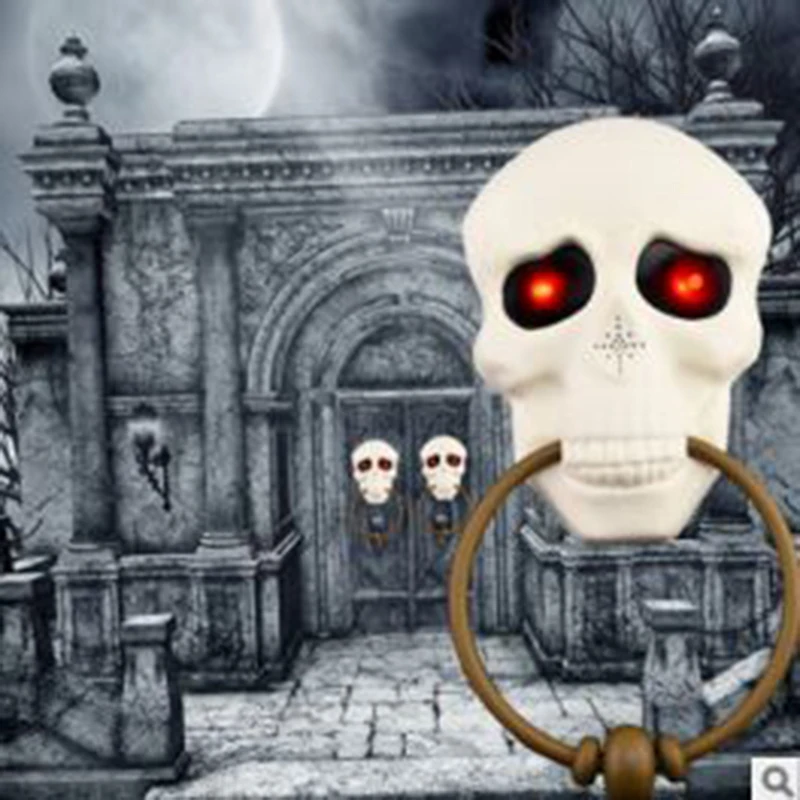 

Halloween Horror Skeleton Skull head doorbell Halloween Props Funny Toy for party or Bar KTV halloween decoration 3pcs/lot