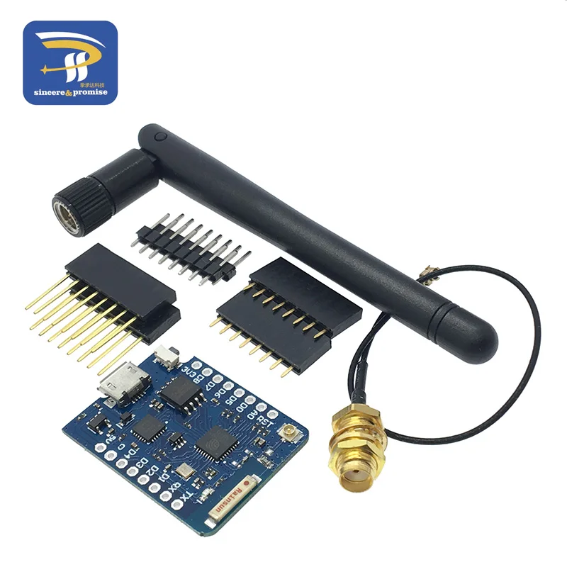 

WEMOS D1 Mini Pro 16M Bytes External Antenna Connector NodeMCU Based ESP8266 ESP-8266EX CP2104 WIFI Development Board Micro USB
