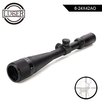 

LUGER 6-24X42 AO Hunting Scope Front Parallax Adjust Mil-Dot Reticle Rifle Gun Sight Scopes Outdoor Tactical Gun Riflescope