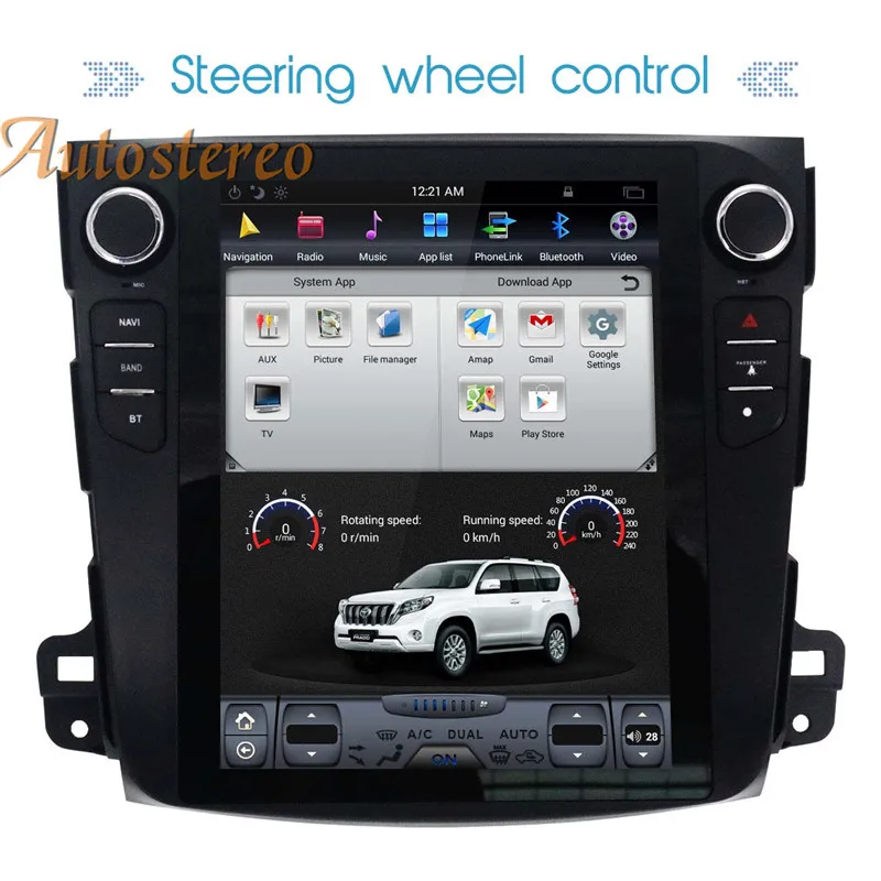 Excellent Tesla Android 9.0 Car GPS Navigation For Mitsubishi Outlander 2006~2012 For Citroen C-Crosser for Peugeot 4007 no DVD multimedia 2