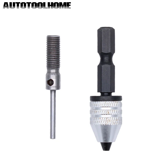 Mini Keyless Drill Chucks 1/4 Hex Shank Adapter 0.3 4mm For Dremel 4000