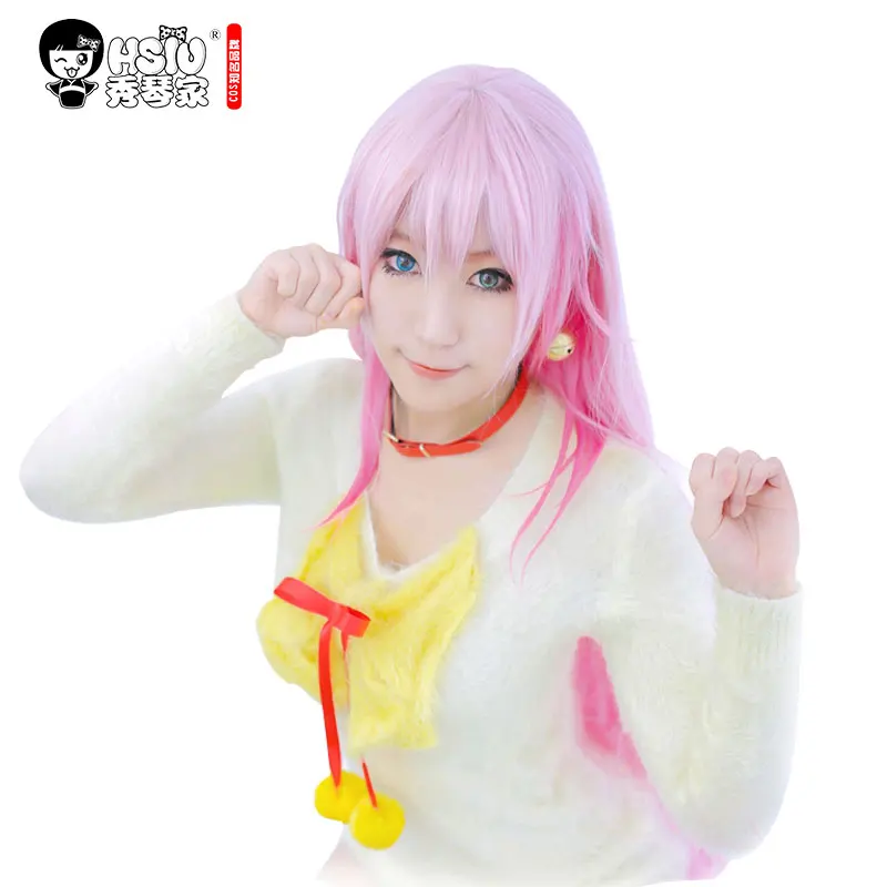 

HSIU NEW High quality K anime K-Project Neko Pink gradient Cosplay Wig Halloween Costumes party Play Hair wig free shipping