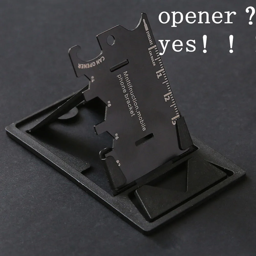 

Mobile Phone Multi-Function Bracket Collapsible Stainless Steel Tool Card Bottle Opener Screwdriver Gift beer opener
