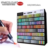 Finecolour EF102 кисть художественные маркеры 240 цветов тонкий и наконечник двухсторонние маркеры для рисования Профессиональный манга премьер