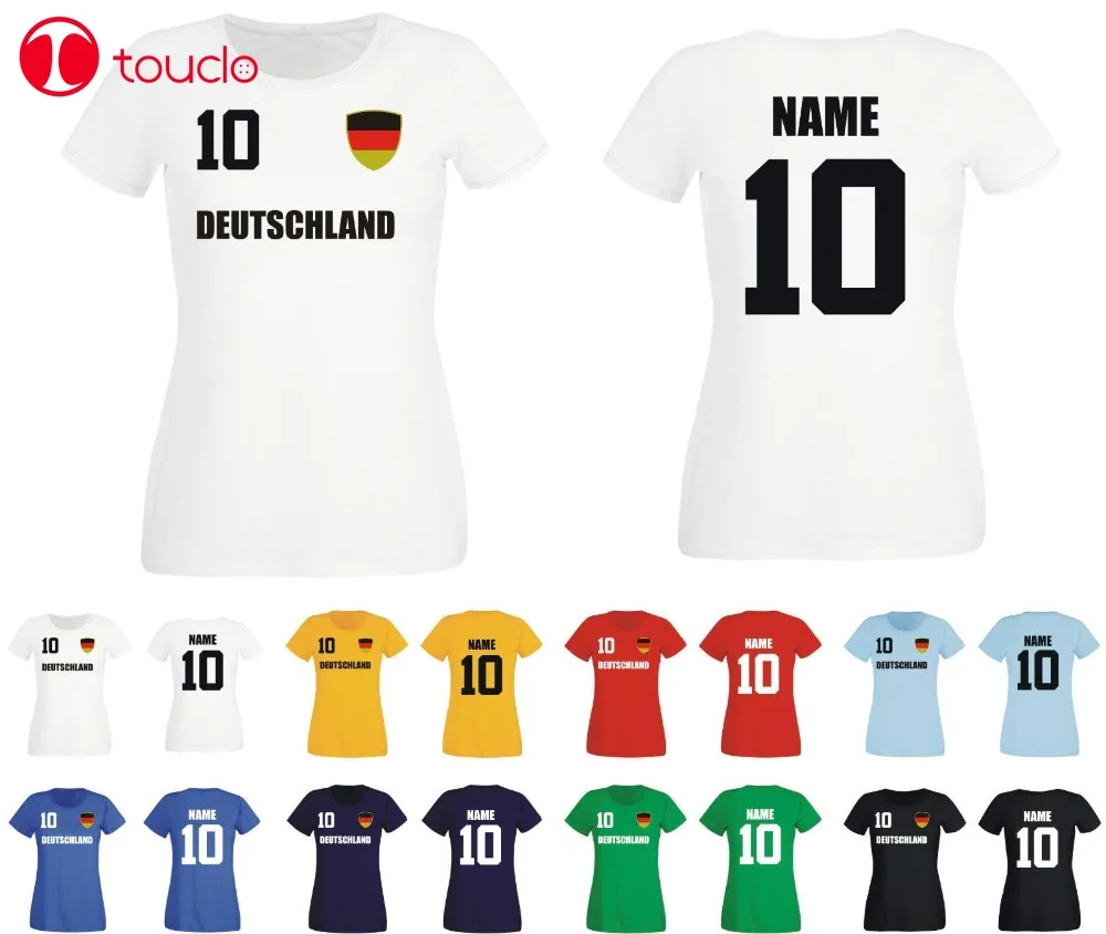

Double Side Deutschland Madchen T-Shirt Trikot Team Name & Nr Druck Fubball 2019 Footballer Soccers Tee Shirt Hoodies
