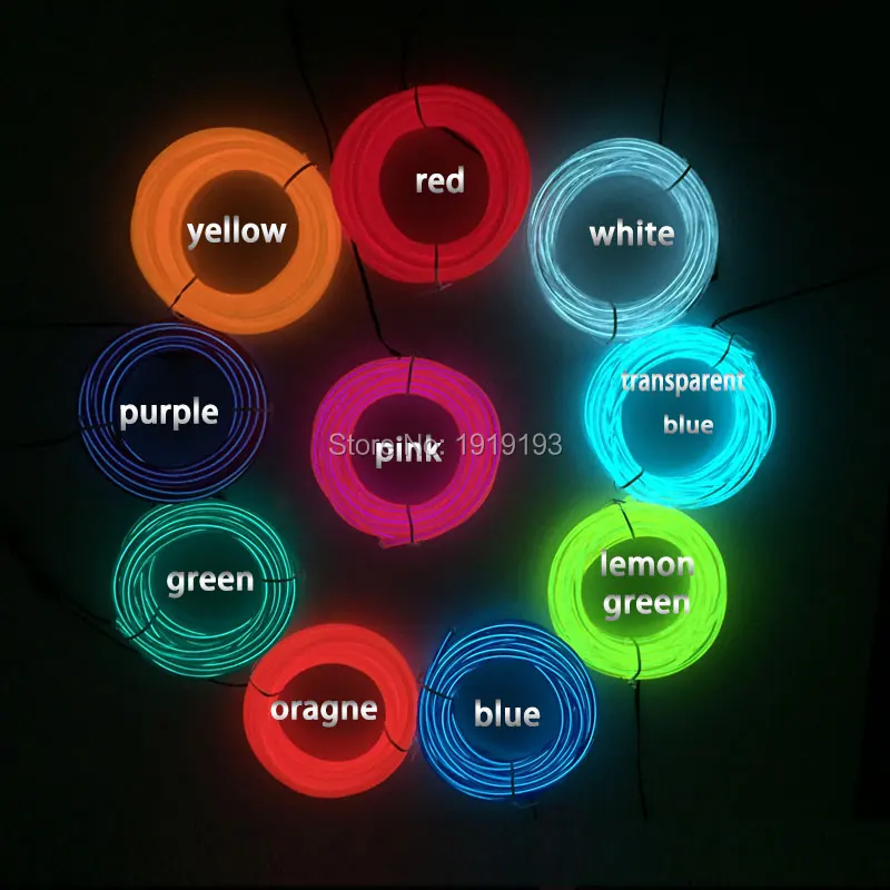 Электролюминесцентная неоновые Светодиодные ленты свет EL трос 5.0 мм 2 метров для окружающей среды Игрушечные лошадки Craft Night Party Свадебные