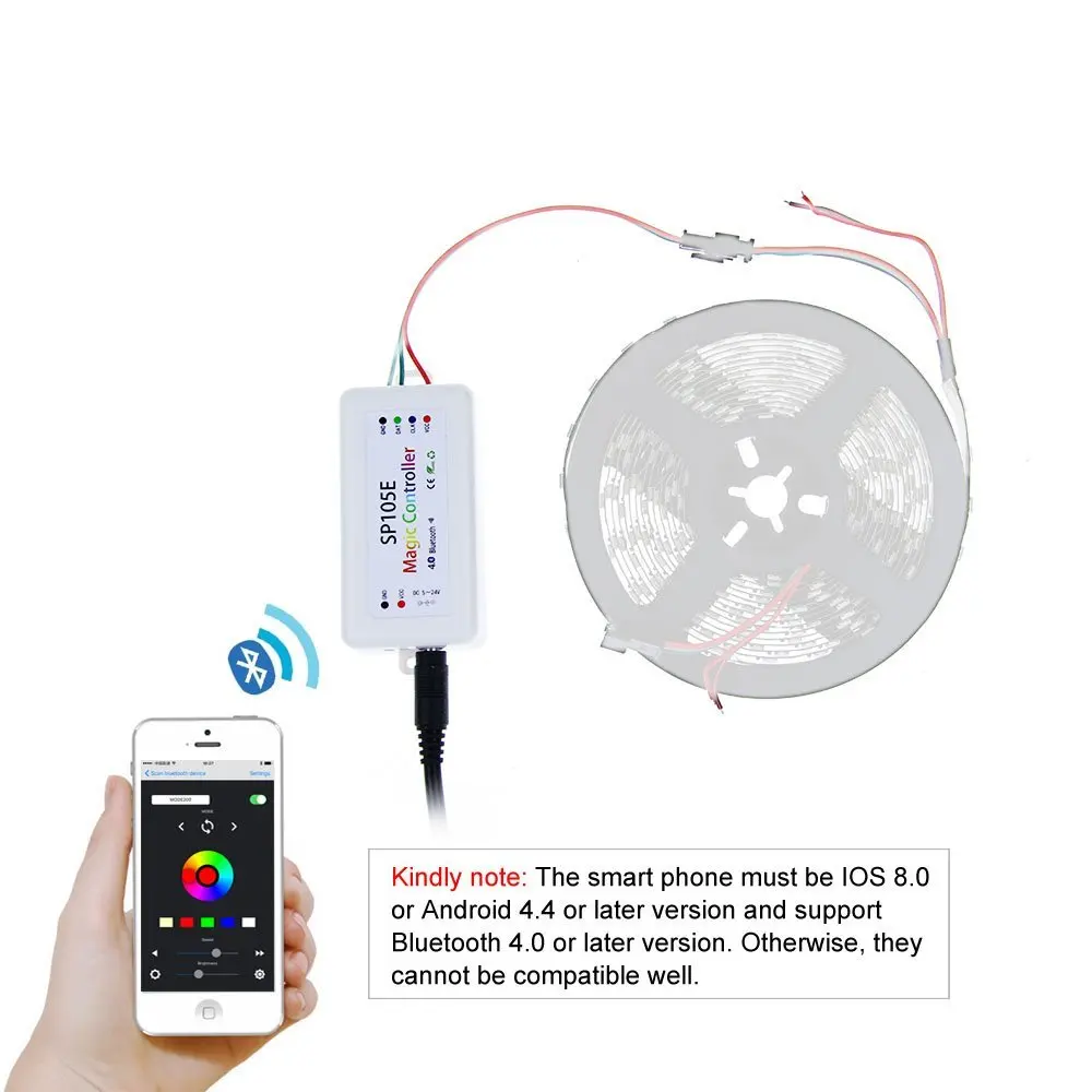 SP105E магия Bluetooth светодио дный контроллер для WS2811 2812 6803 IC полосы света на IOS/Android APP