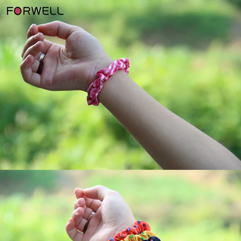 FORWELL 10 PCS Girl's Sweet Style Hair Accessorie Cloth Hair Rope Polka Dot Elastic Headband Fabric Colorful Polka Dot Hair Ring