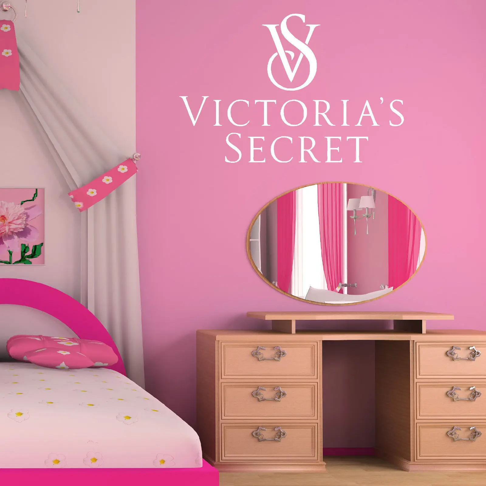 Günstige Fashion Entfernbare Aufkleber VICTORIAS GEHEIMNIS VICTORIA S Secret Vinyl Wand Kunst Aufkleber Aufkleber Kostenloser Versand