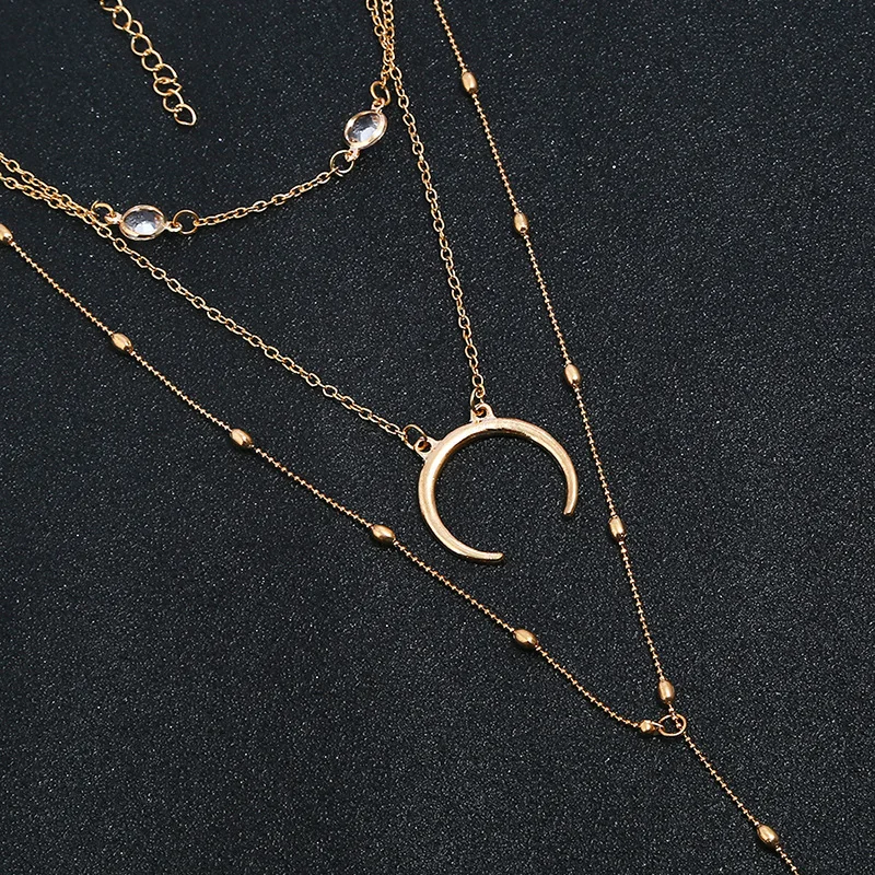 sexy Crystal starry elements long Y-shaped pendant multilayer clavicle necklace