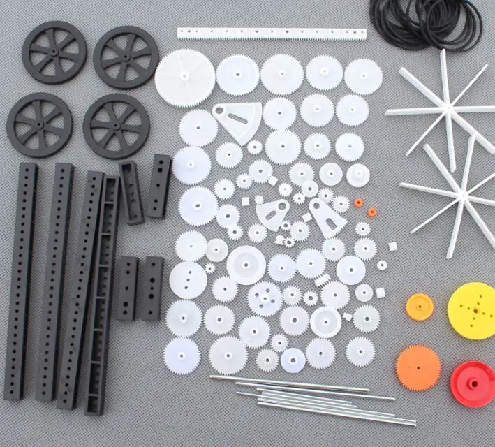 

92/bag 0.5 modulus 0.5M Plastic gear package,(gear rack,worm,pulley,belt..) DIY technology model production
