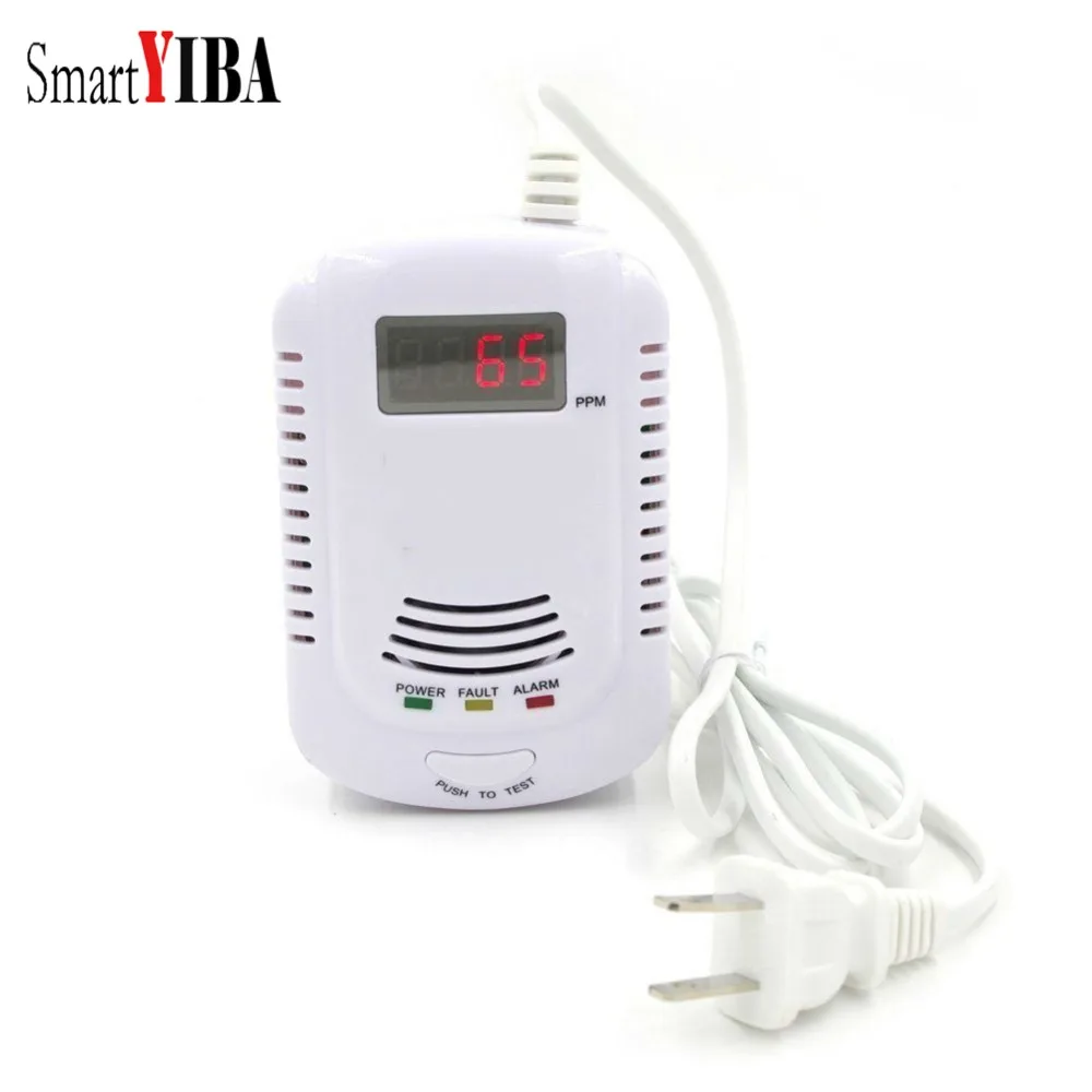 SmartYIBA газа детектор голосовой Предупреждение кухонный сигнал Kit независимый Подключите горючий Природный ЖК-дисплей Дисплей датчик утечки