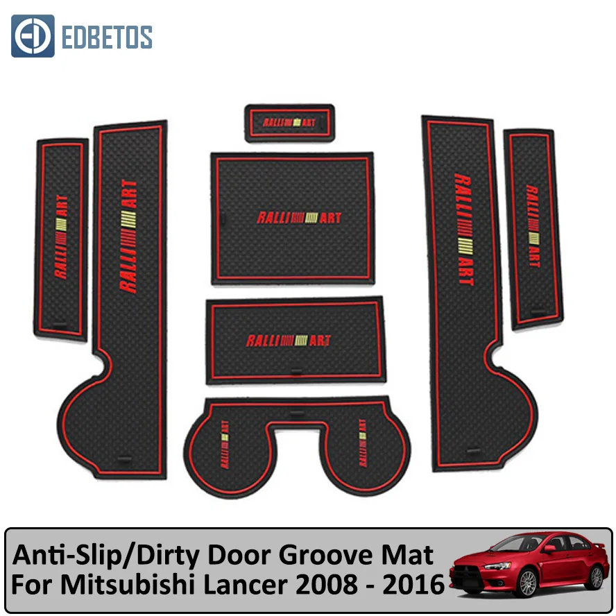 EVO Anti-Dirty Pad For Mitsubishi Lancer 2008- Ralliart EVO X Galant Fortis EX Door Groove Gate Slot Coaster Anti-Slip Mat