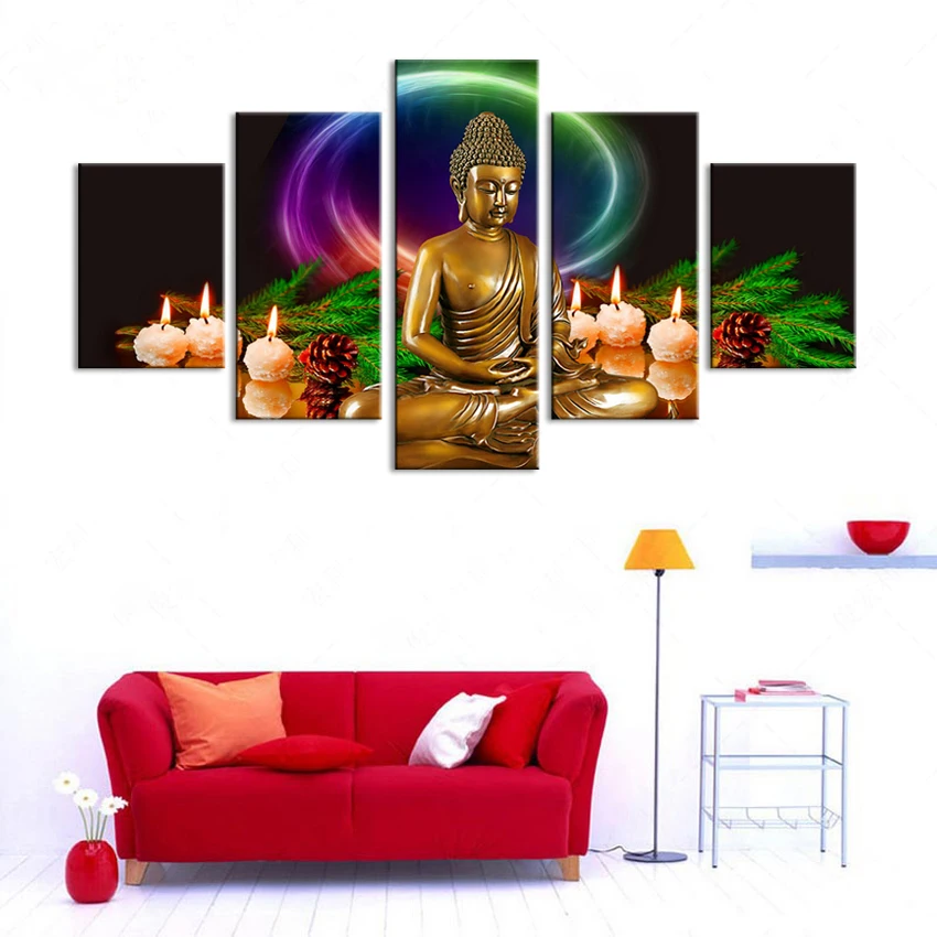 5 piece canvas art Modular pictures and prints nordic Decorative posters wall buddha decoration | Дом и сад