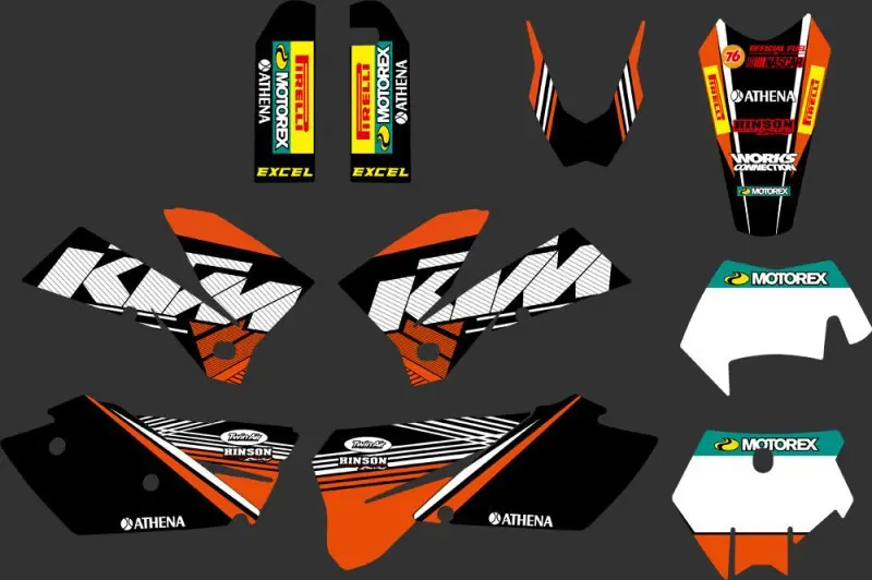 0270 Orange Black NEW TEAM GRAPHICS WITH MATCHING BACKGROUNDS FIT FOR KTM SXF MXC SX EXC