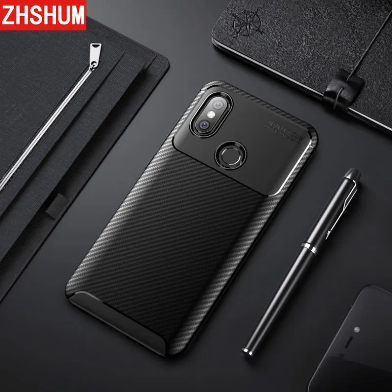 buy Luxury Silicone Carbon Fiber Case for Xiaomi Mi 8 SE Explor 6X A2 Redmi Note 6 5 Pro Xiaomi Soft Bumper Back Cover Case 360 Full