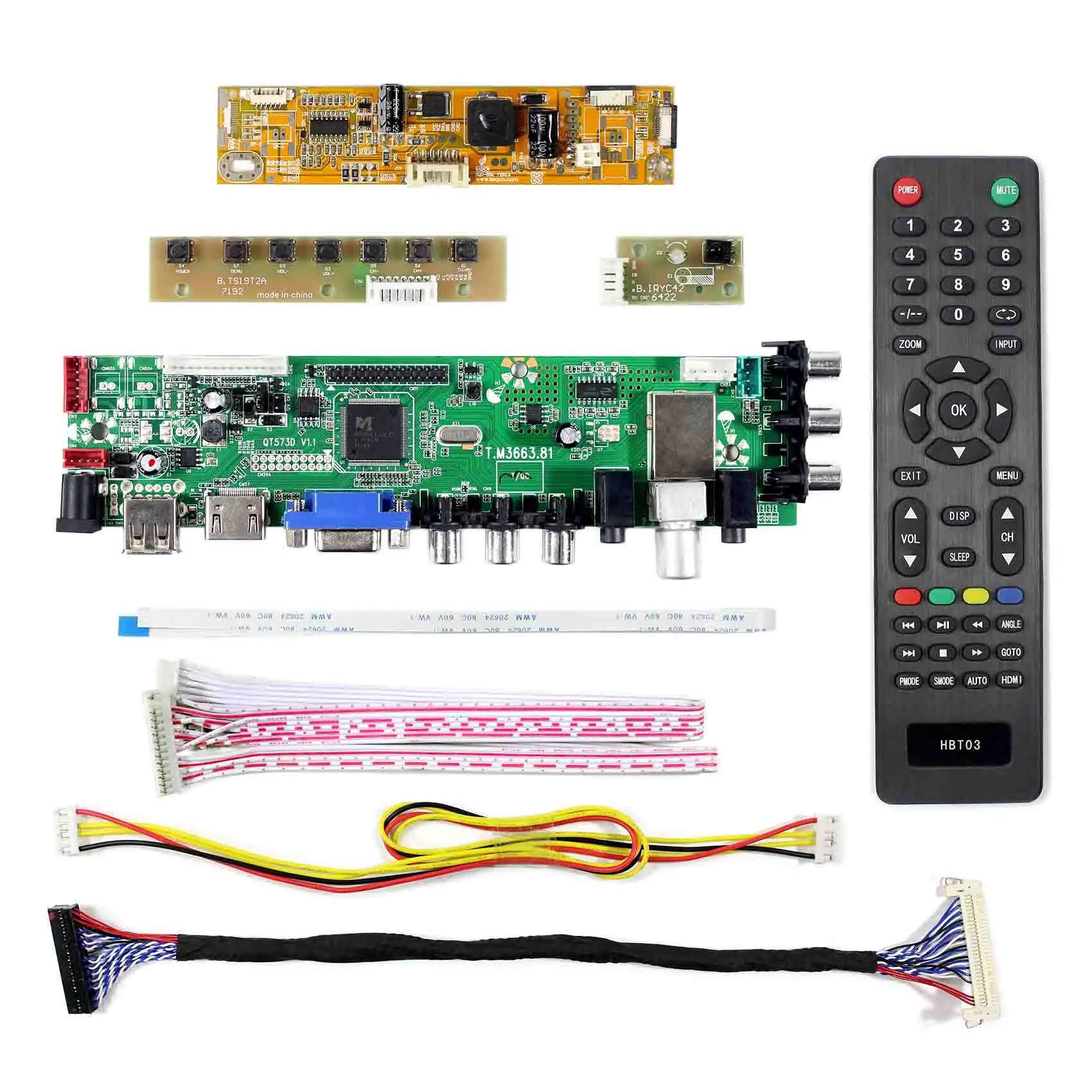  19inch 1440x900 MT190AW02 V3 HDMI VGA AV USB ATV DTV LCD Controller Board T.M3663.81