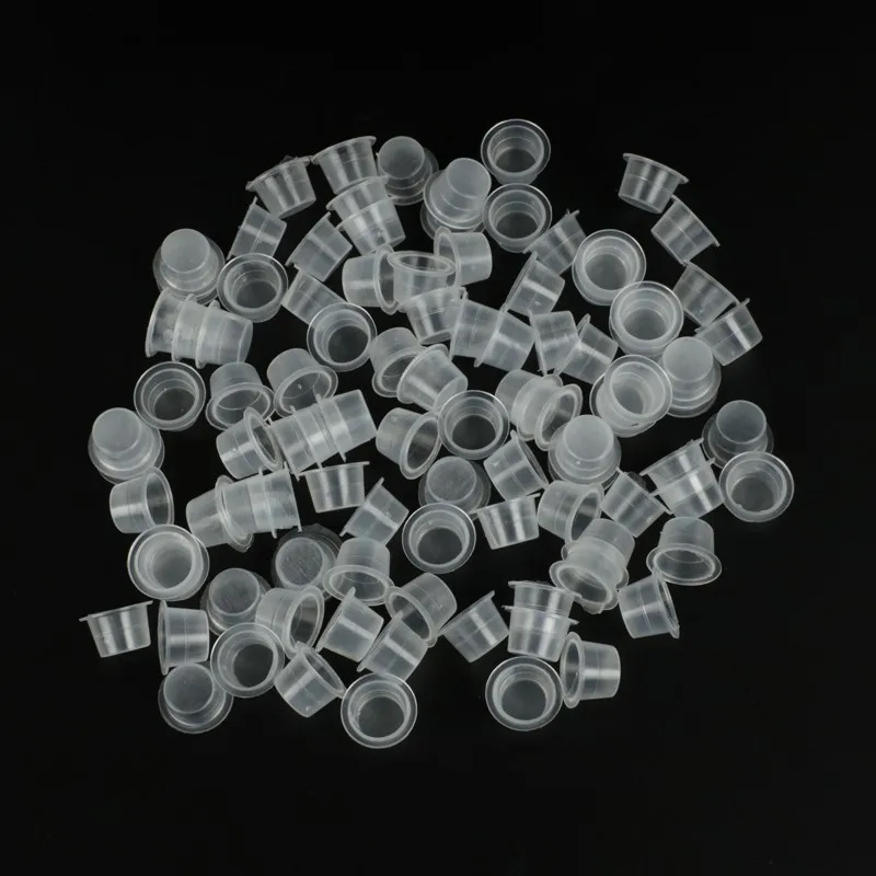 

100pcs Plastic Tattoo Ink Cup Tattoo Accesories Cap Pigment Clear Holder Containe0.59/0.47/0.31inch Needle Tip Grip Power Supply