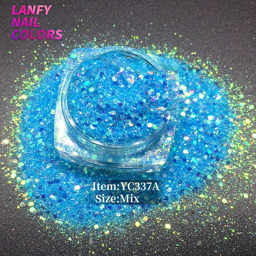YC337A Mix American Fantasy Iridescent Pink With Purple-Light Color Nail Glitter Home DIY Decoration Craft | Красота и здоровье