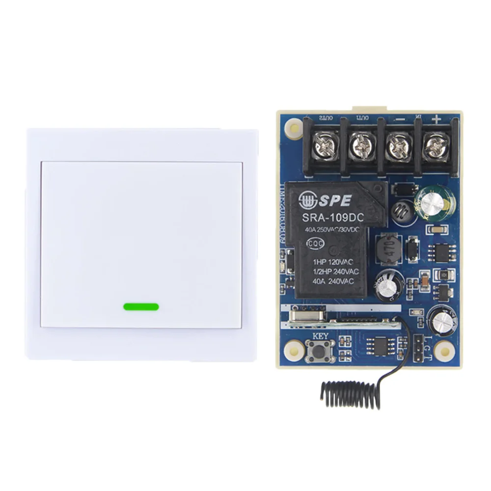 

86 Wall Panel Transmitter RF Remote Control Light Moto Pump Switch Smart Home DC 12V 24V 36V 48V 30A Receiver,315 / 433 MHz