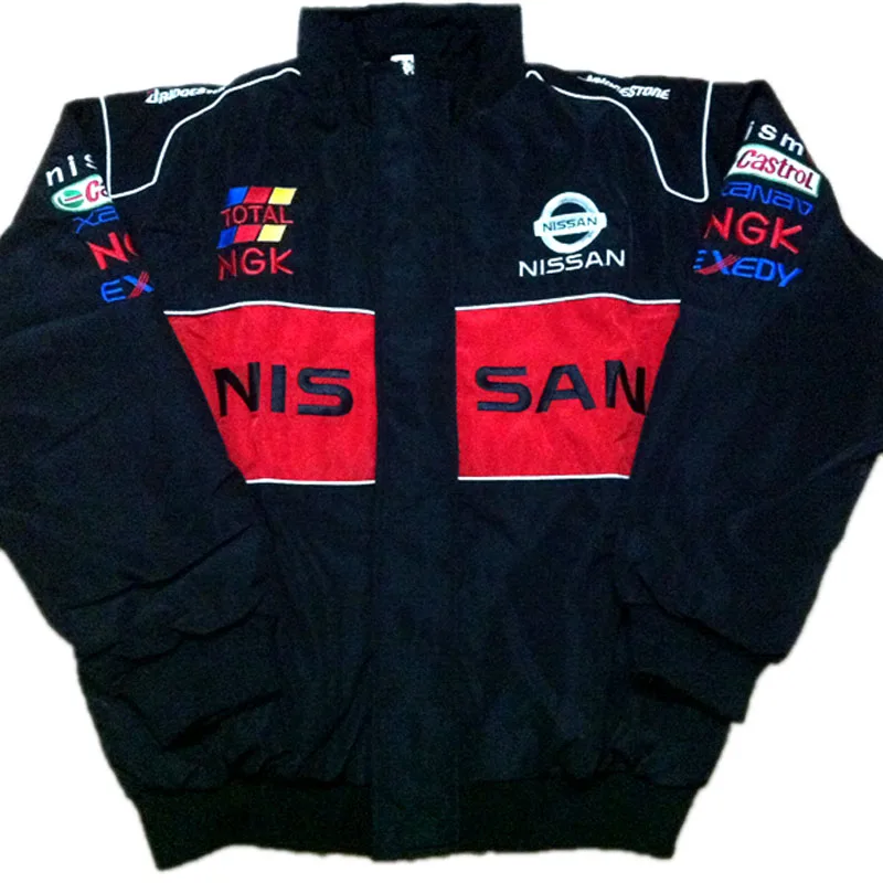 

F1 automobile driver windproof Nissan brand jacket zipper car logo motor jacket