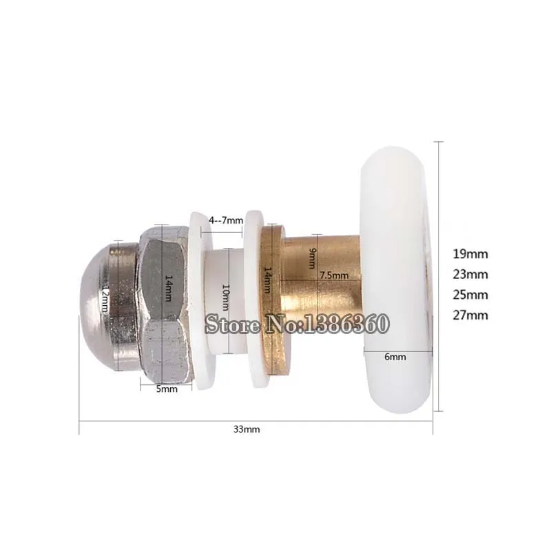 2 шт раздвижные колеса для дверей душа латунные одиночные эксцентричные ролики для душевой двери колеса для душевой кабины 4-6 мм CP190-90 для душевой кабины