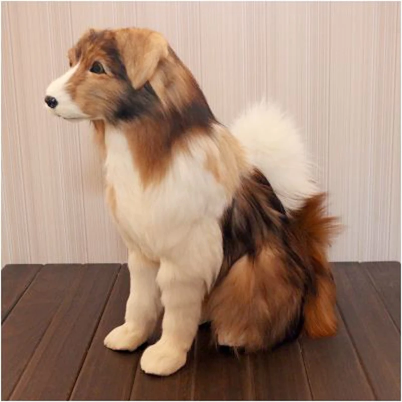 Dorimytrader lifelike animal wolf dog plush toy simulation animals Sheepdog Golden retriever dog Home Decoration Photography props DY80008 (5)
