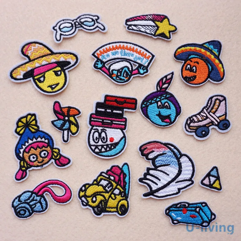 

1pcs Mix fashion Patches for Clothing Iron on Embroidered Sew Applique Cute Patch Fabric Badge Garment DIY Apparel Accessories