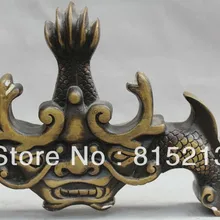 Bi00161 " Династия Китайский Дворец Бронзовый Дракон Зверь Глава ручка шкафа ручка Статуя