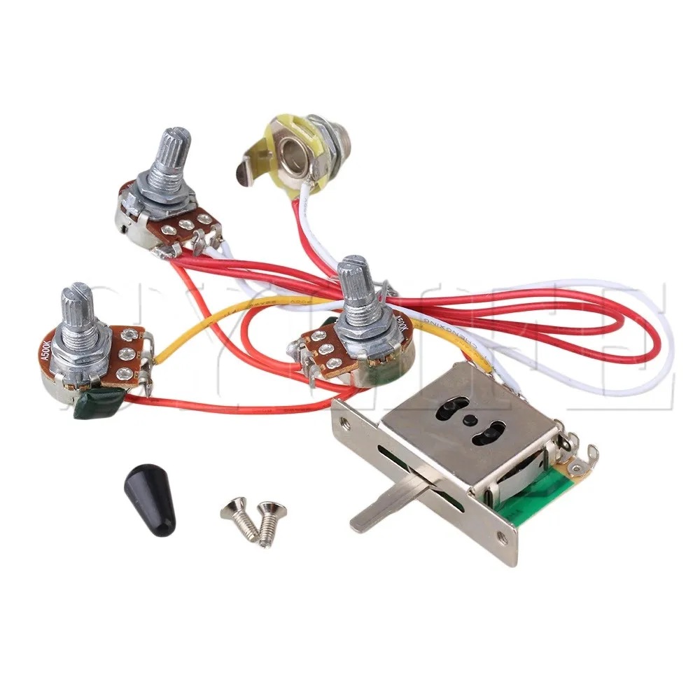 us $3 41 22% off guitar wiring harness 1v2t 1jack 3 500k pots 5way switch in guitar parts \u0026 accessories from sports \u0026 entertainment on aliexpress com 1v2t 1jack 3 500k pots 5way switch