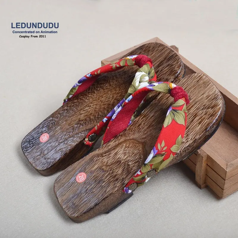 Fashion Japan Style Anime Cosplay Shoes Summer Flip Flops Warrior Clogs Kid Children Geta Sandals for Halloween Party (1)