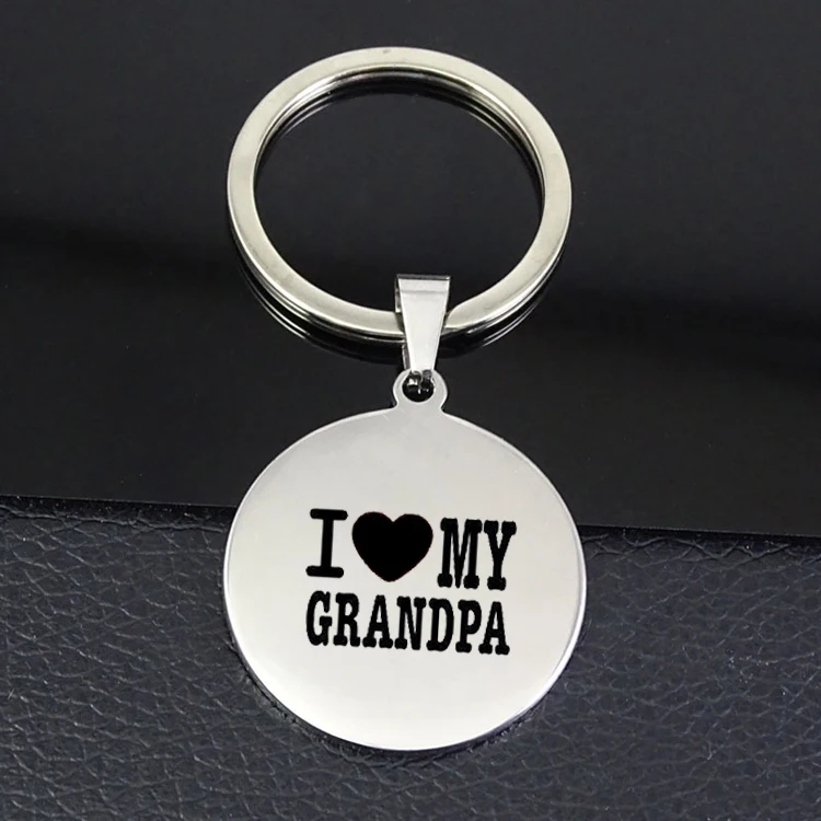 "Я люблю своего дедушку" брелок простой популярный диск мужской Llavero брелок ювелирный для Деда YP7173