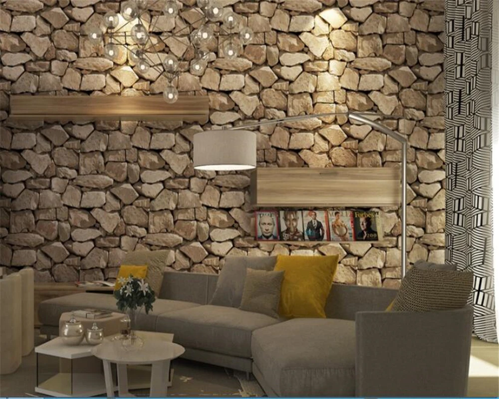 Beibehang Papel De Parede Retro 3d Emulation Stone Block Coffee Shop Restaurant Clothing Store Featured Wallpap Hudas Beauty Wallpapers Aliexpress