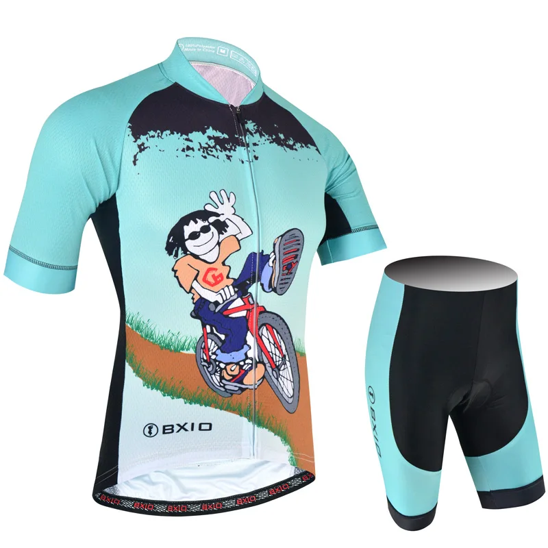 Одежда для велоспорта летний бренд bxio MTB Pro команда зеленая велосипедная одежда Граффити Шаблон Велоспорт Джерси Наборы для мужчин BX-168 - Цвет: No Bibs Set