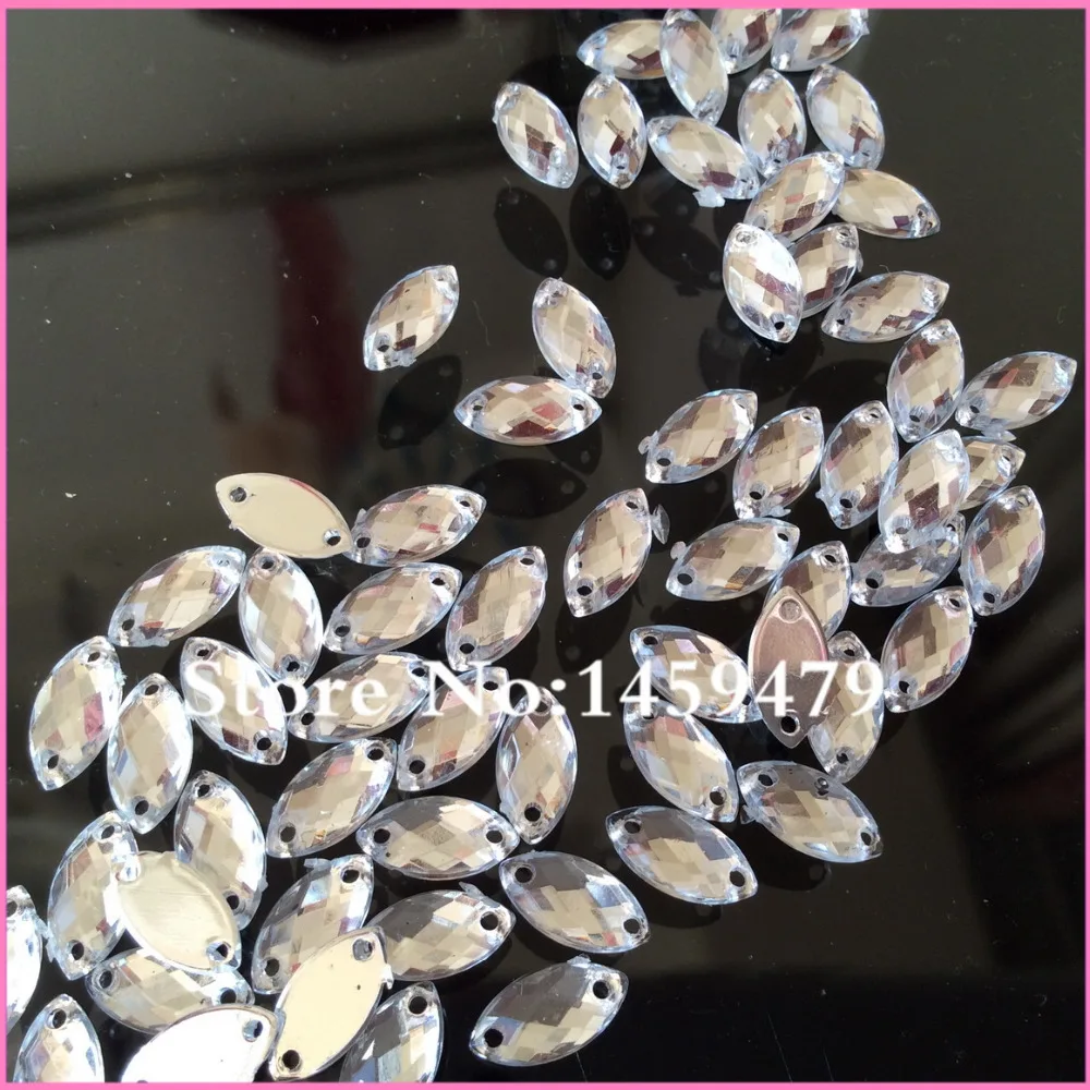Free Ship! Delicate small White Color 800pcs 5x10mm FlatBack Horizontal Plane Acryl Rhinestones Accessories Sewing Marquise L3 | Дом и сад