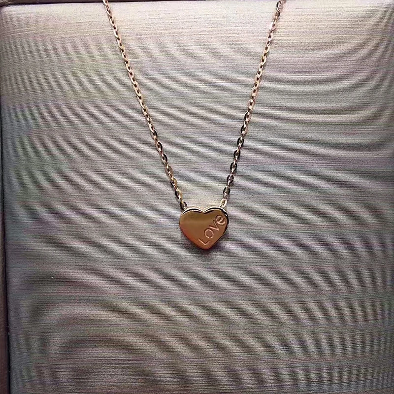 

ANI 18K Yellow Gold (AU750) Necklace Heart Shape Pendant Fine Jewelry Cross Chain Women Engagement Pendant Necklace for Proposal