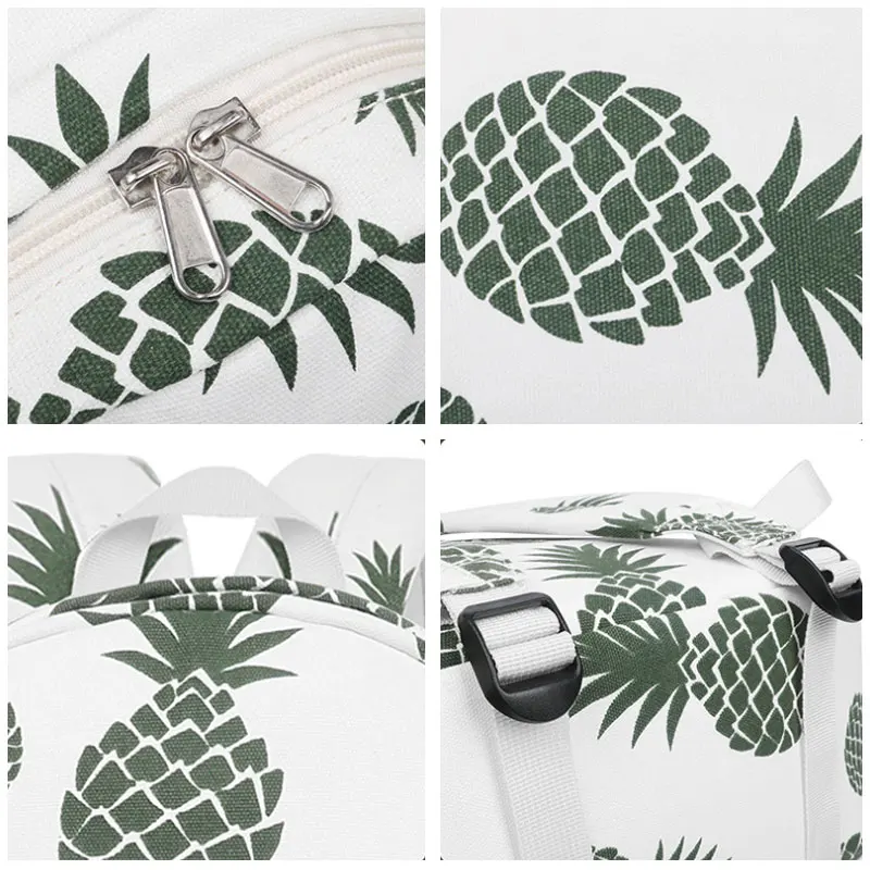 Las mujeres de impresión de lienzo mochila mochilas para las chicas bolsa verde piña mochila GRANDE DE VIAJE mochila escolar Las mujeres de impresión de lienzo mochila mochilas para las chicas bolsa verde piña mochila GRANDE DE VIAJE mochila escolar
