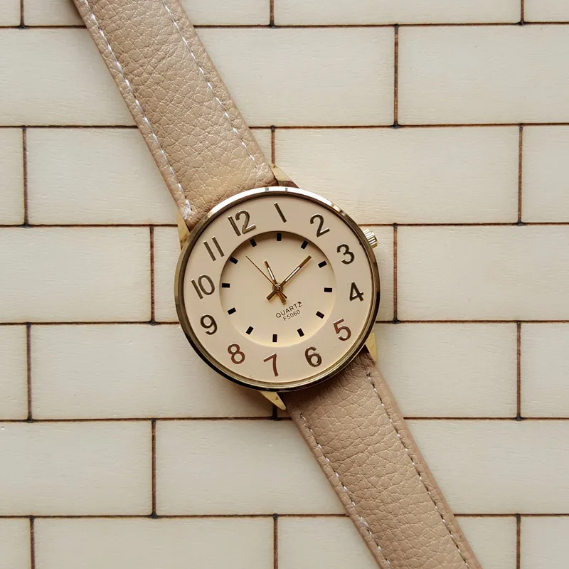 Ebay Vendita Calda 2016 Donna Casual Orologi Da Polso In Pelle Creativo  Grandi Numeri Dial Donna Quarzo Vestono Orologi|watch creative|watch  watchwatch wrist watch - AliExpress
