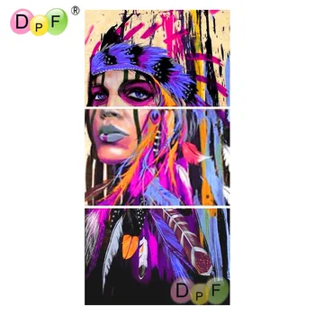 

DPF 5D diy diamond painting diamond embroidery Mosaic The indians cross stitch home decor painting wall sicker painting