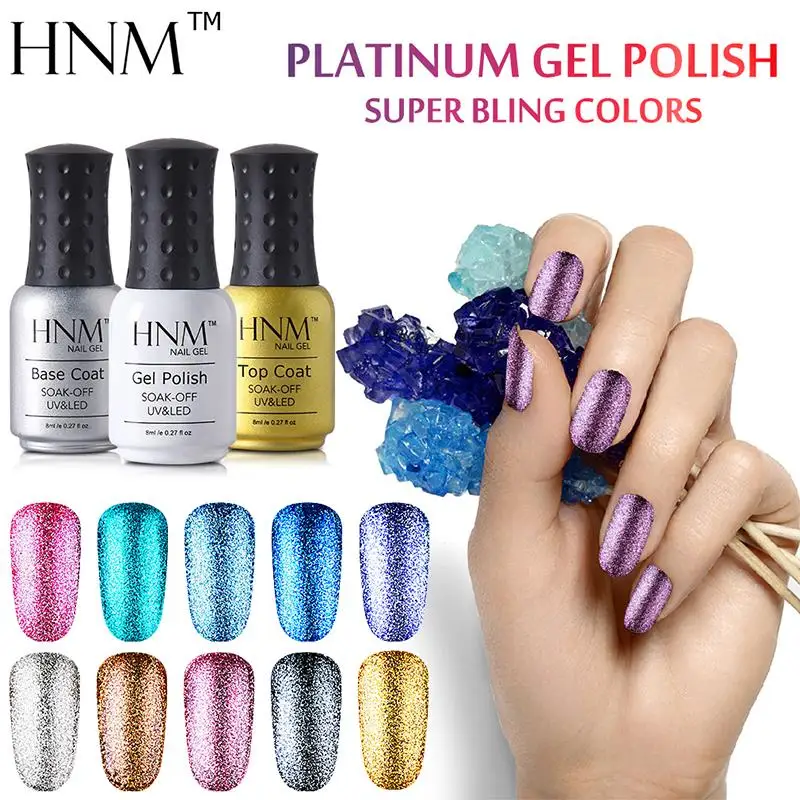 HNM УФ-светодиодный Платиновый лак для ногтей 8 мл штамповочная Краска Лак для ногтей Vernis a Ongle Гибридный Гель-лак для ногтей