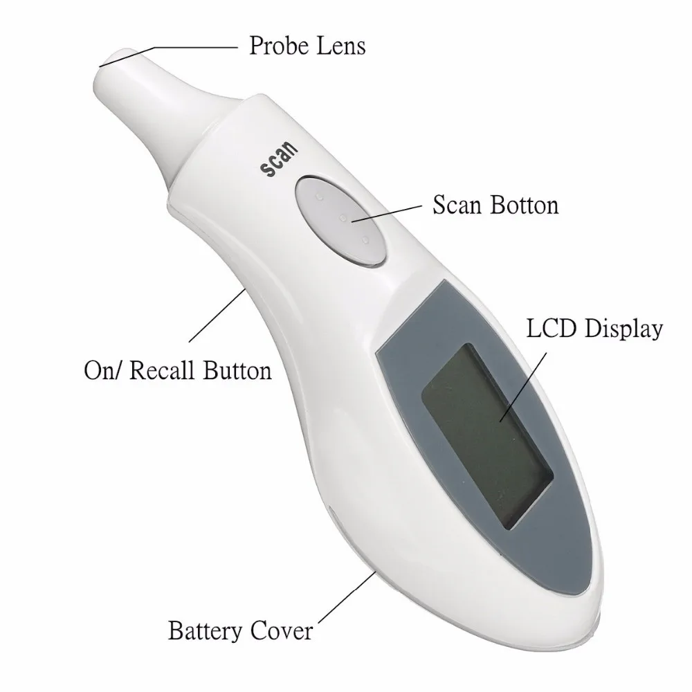Детский термометр для ухода за здоровьем ИК инфракрасный цифровой ЖК-наушник