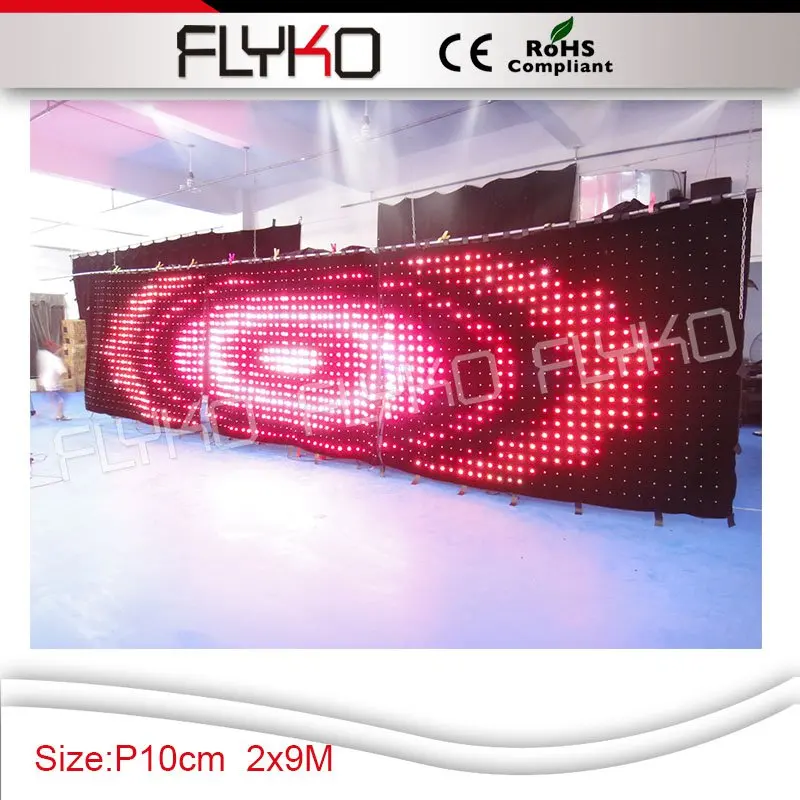 

P10 2X9m/1800pcs / indoor full color attractive image video wall /PC controller/fireproof