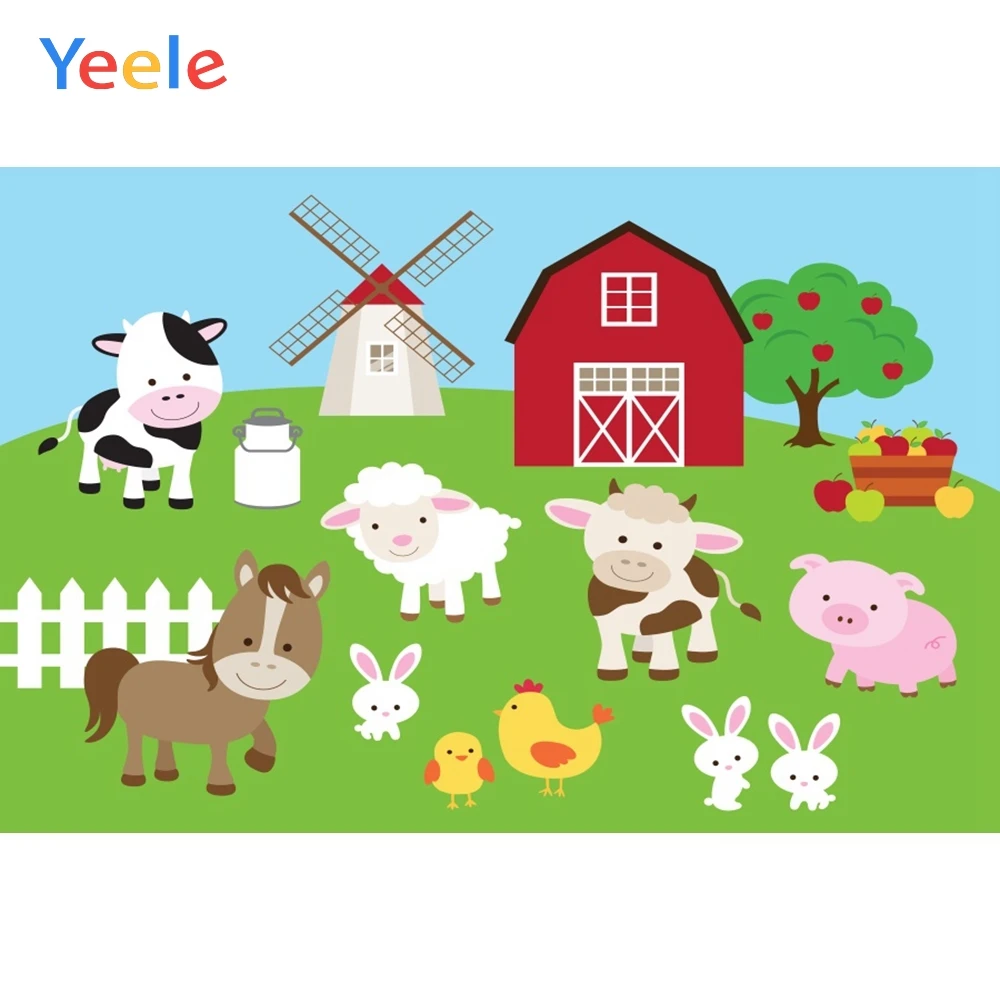 

Yeele Farm House Windmill Animals Lattice Grassland Photography Backgrounds Customized Photographic Backdrops for Photo Studio